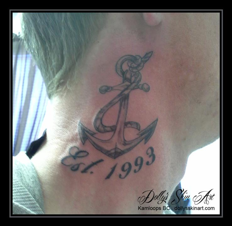 anchor neck tattoo