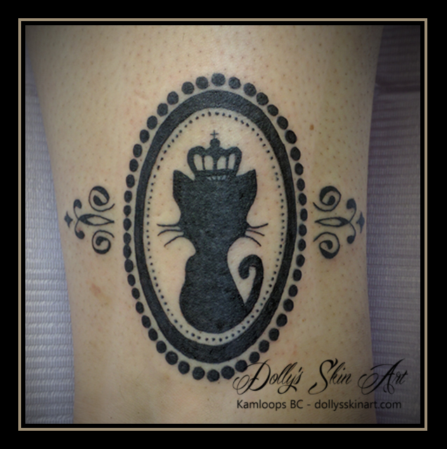 black crown royal cat silhouette tattoo