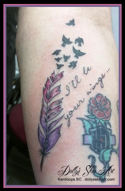 margaret's feather bird lettering font tattoo
