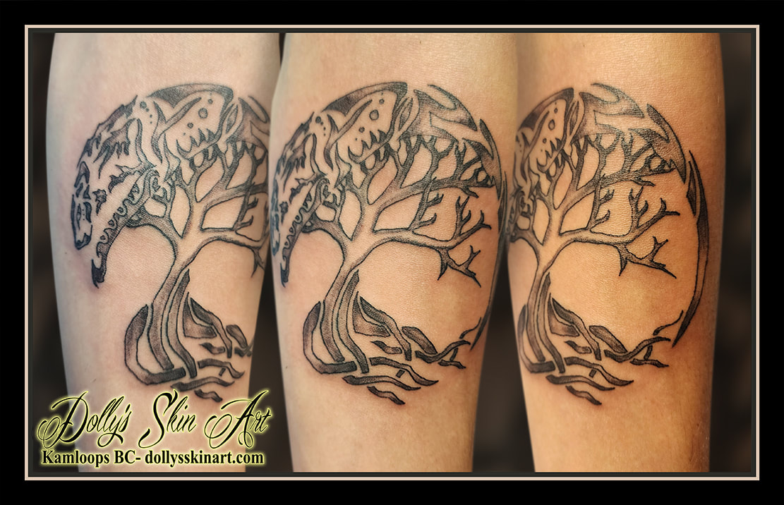 tree of life tattoo celtic black and grey tattoo kamloops dolly's skin art