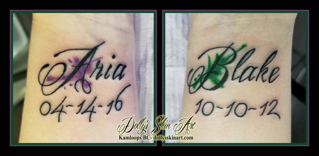 Michelle came in for a couple of very special tattoos - Dolly's Skin Art Tattoo Kamloops BC