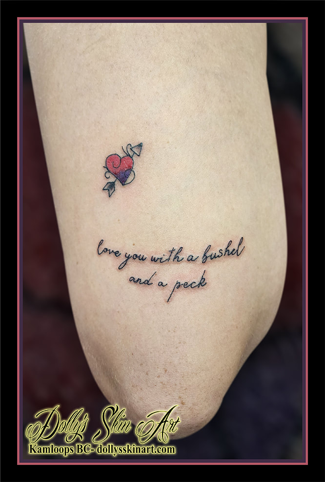 heart arrow tattoo family love you with a bushel and a peck pink purple leg tattoo kamloops dolly's skin art