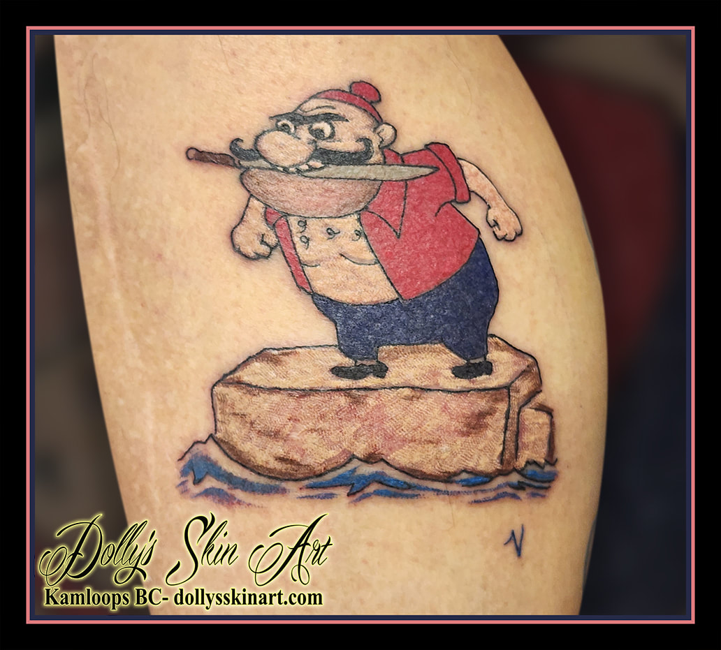 Blacque Jacque Shellacque tattoo loony toons Warner Bros Mel Blanc tattoo kamloops dolly's skin art