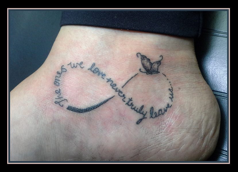 butterfly infinity foot tattoo