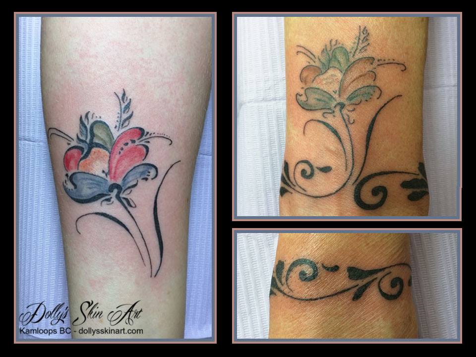 Rosemåling rosemaling colour rose matching filigree tattoo kamloops dolly's skin art