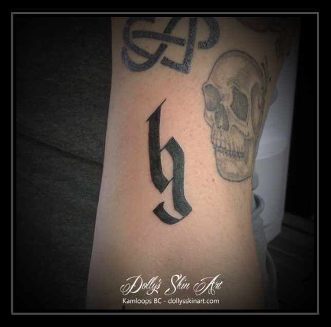 b g initials font lettering black tattoo