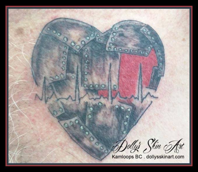 barry's steel heart ecg tattoo