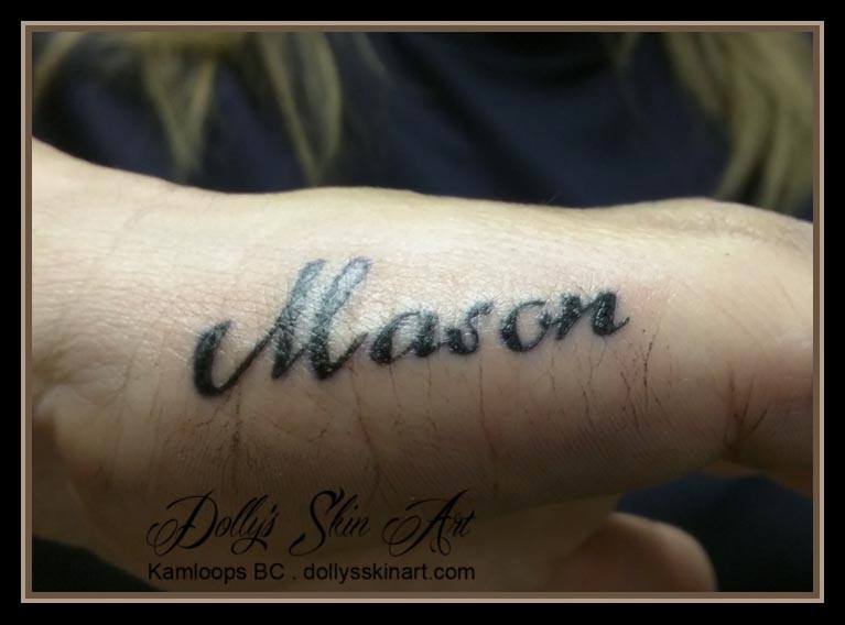 mason hand tattoo lettering font