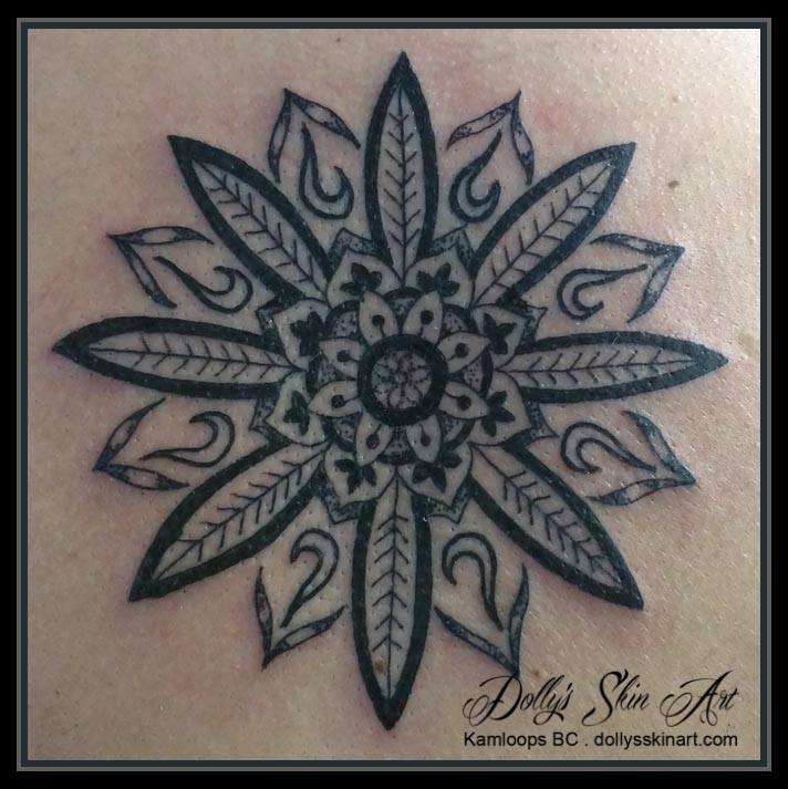 chelsea's black mandala tattoo