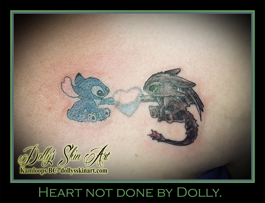 toothless and lilo colour small tattoo lilo stitchhow to train your dragon kamloops dolly's skin art