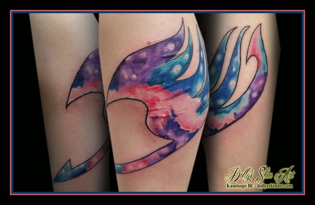 color colour water galaxy cosmic scar cover up shoulder design black tattoo kamloops dolly's skin art