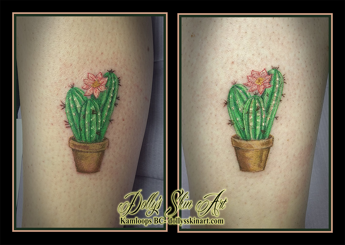 Chandelle and Julia's matching cacti - Dolly's Skin Art Tattoo Kamloops BC