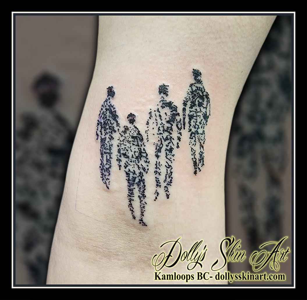 silhouette tattoo dotwork stipple black shading arm tattoo kamloops dolly's skin art