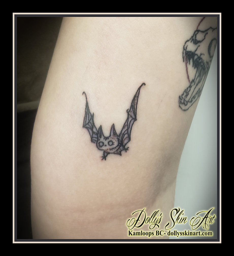 bat tattoo black tattoo dolly's skin art kamloops