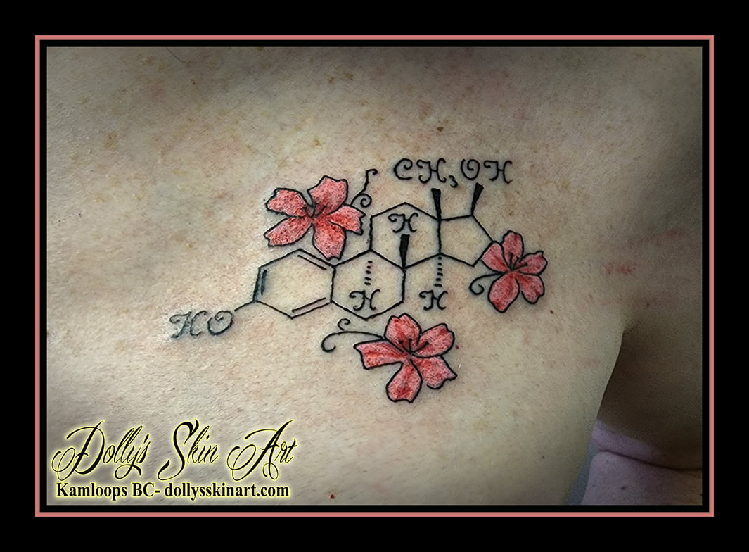 estradiol molecule tattoo estrogen hormone molecular structure tattoo dolly's skin art kamloops