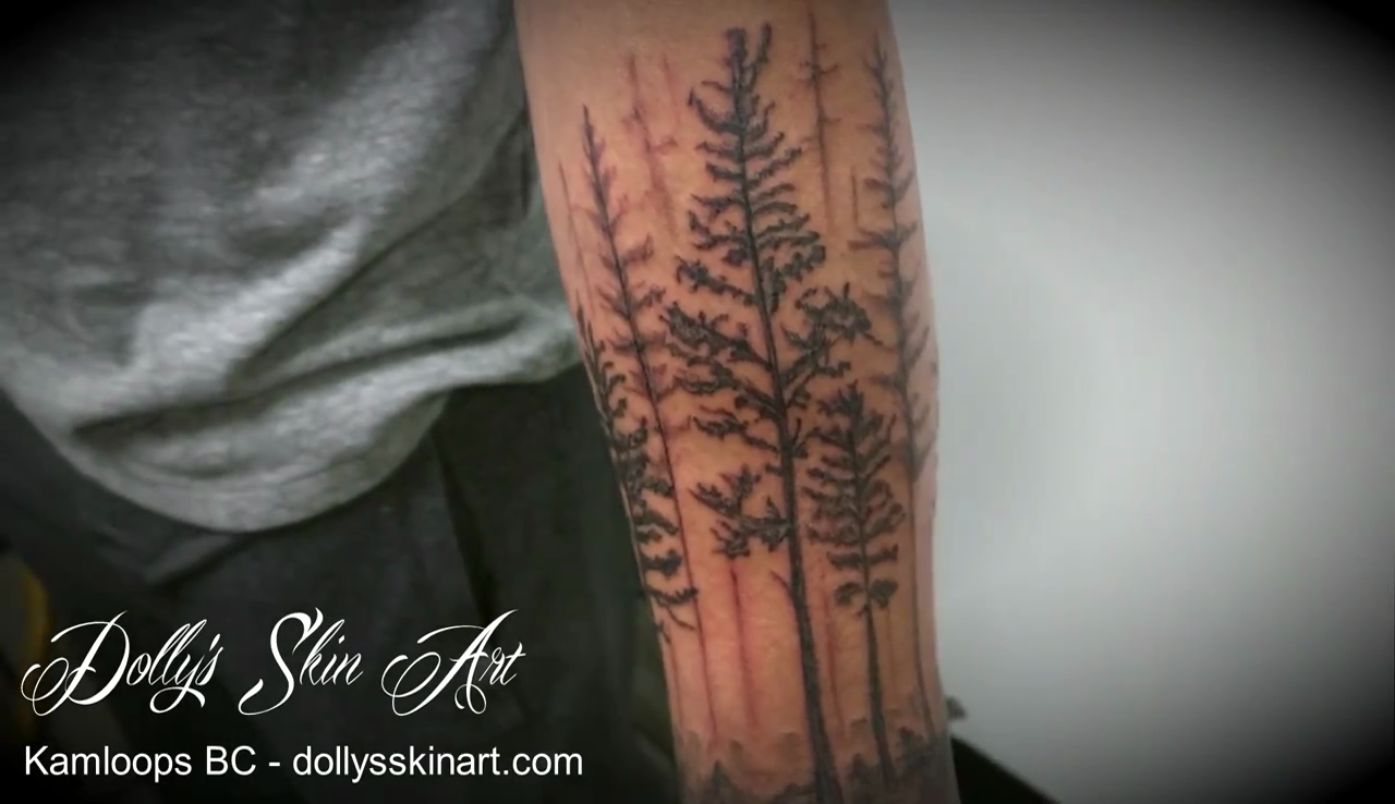 Scotty's Forest Scene Half Sleeve Tattoo