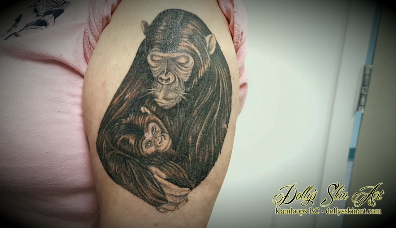 Joanne's Gorilla Mother and Daughter Tattoo